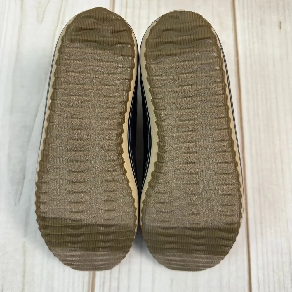Kids Sperry Bowline Duck Boots Navy Tan Waterproof Lace Up Size 4 Youth